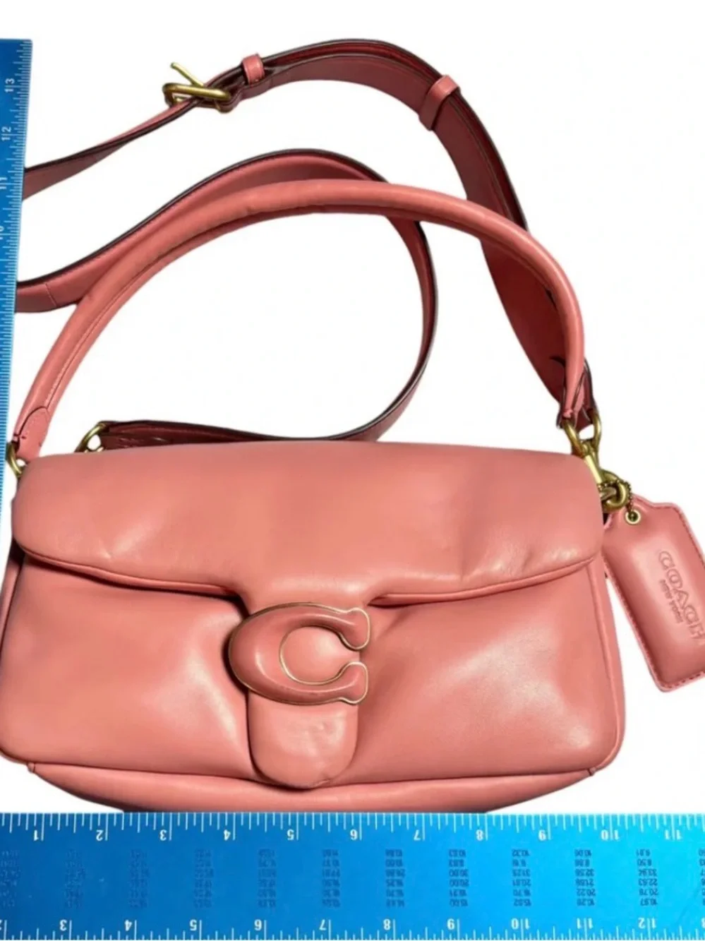 Sold tabby Coral Pink Leather Shoulder Crossbody Bag
